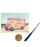 Original ACEO Miniature Watercolour Painting Classic Ice Cream Van 1970's