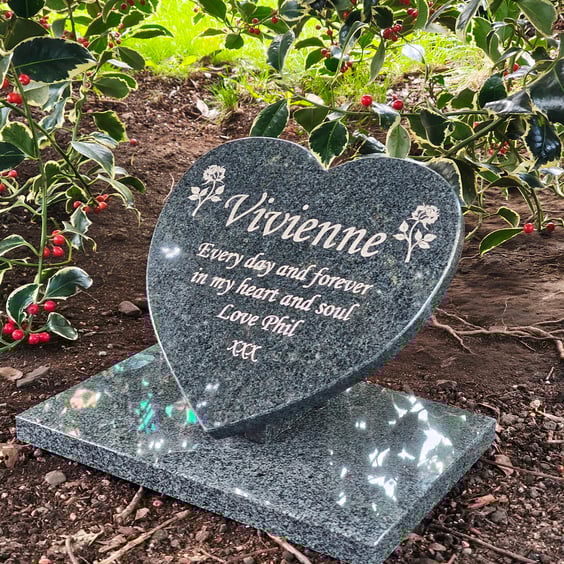 Memorial Grave Plaque Grave Marker Heart grave plaque cemetery stone Gravestone 