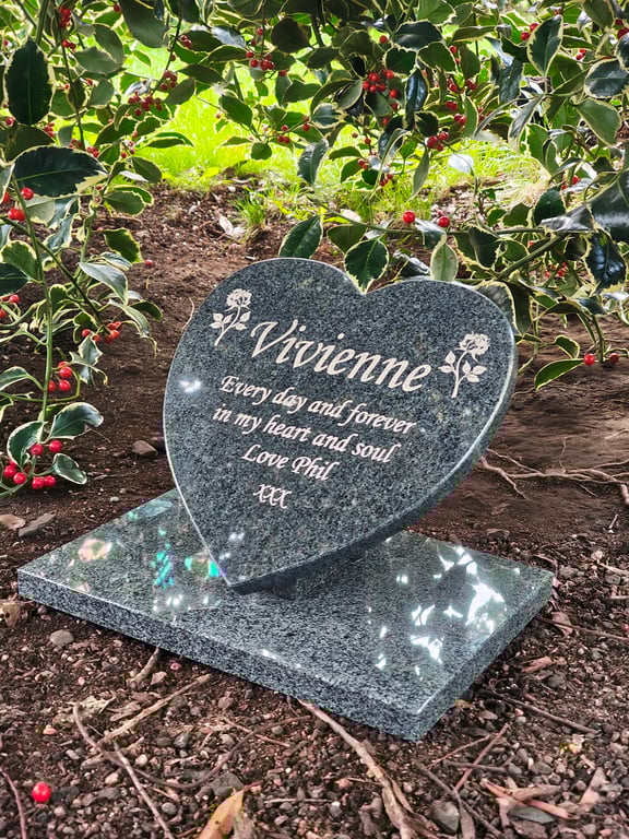 Memorial Grave Plaque Grave Marker Heart grave plaque cemetery stone Gravestone 