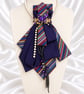 Purple Butterfly Upcycled Necktie Statement Necklace