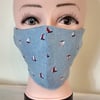 Handmade 3 layers boats reusable adult face mask.