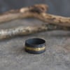 Men's Handmade Oxidized Copper Ring with Brass Band - men's jewellery