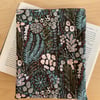 Autumnal Colour Nature Print Quilted Cotton Book Sleeve - Hardback Size