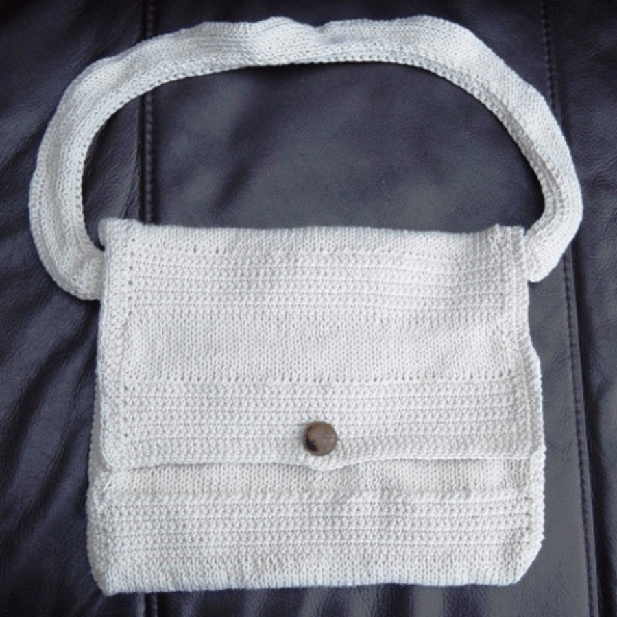 Crochet & Knit Combo, 100% Cotton Crocheted & Knitted Handbag.