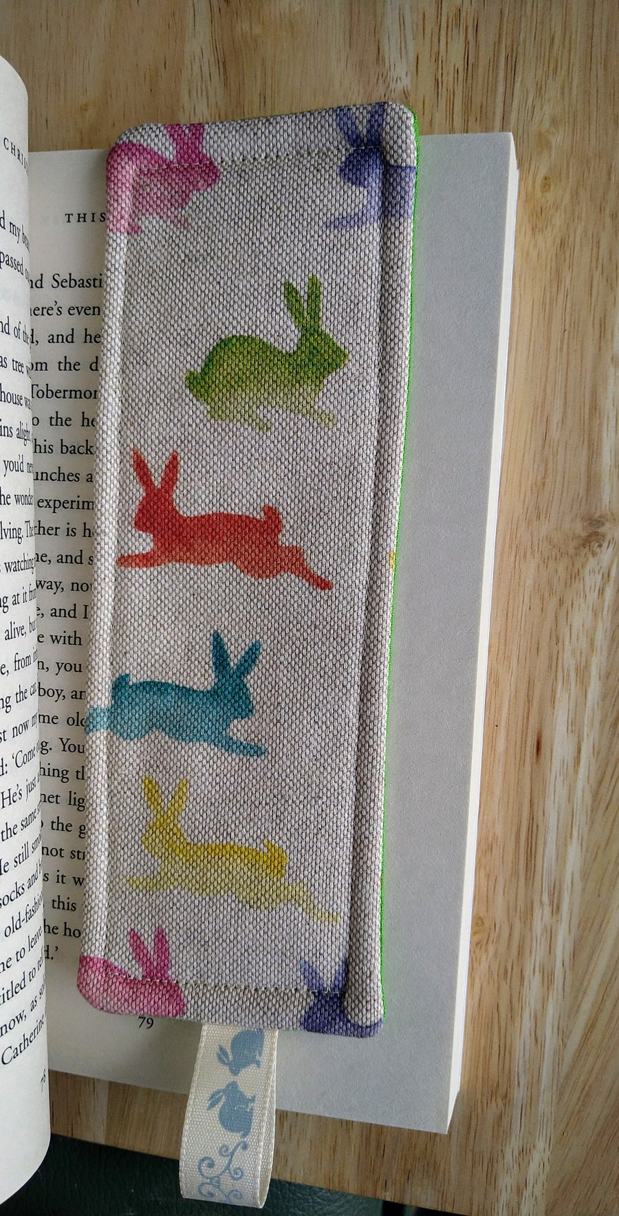 Bookmark with rabbits