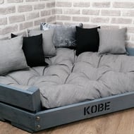 Grey wooden clearance dog bed