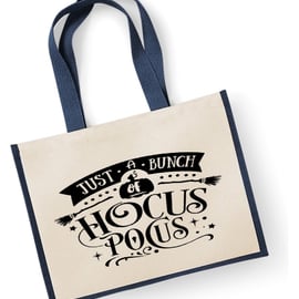 Just A Bunch Of Hocus Pocus Large Jute Bag - Halloween Witch themed