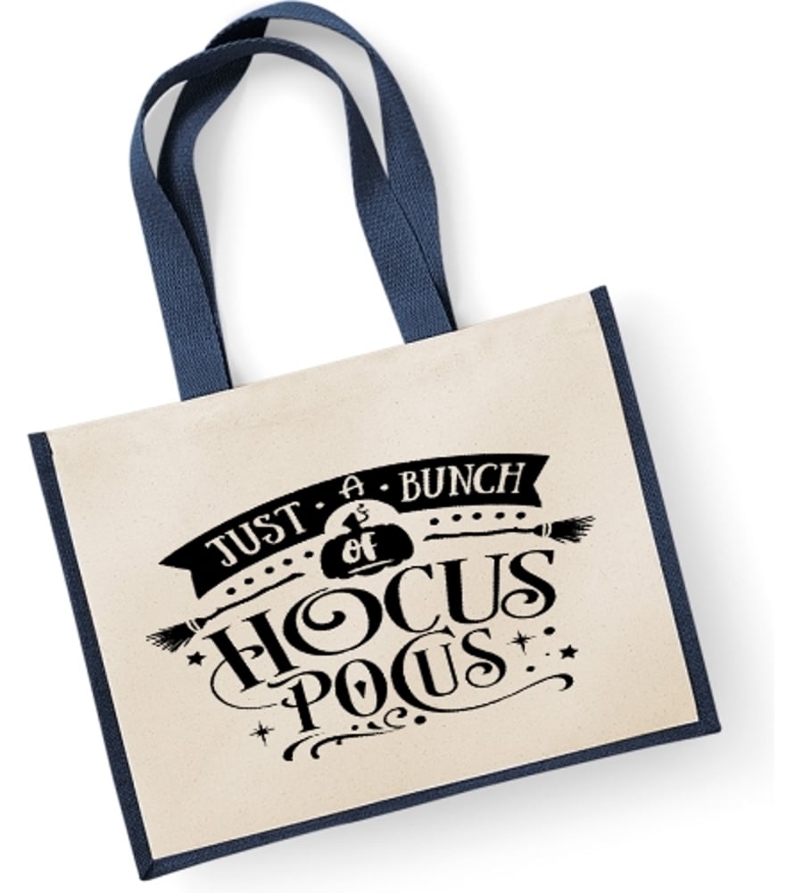 Just A Bunch Of Hocus Pocus Large Jute Bag - Halloween Witch themed