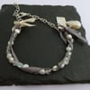 Precious Metal Clay & Pearl Charm Bracelet