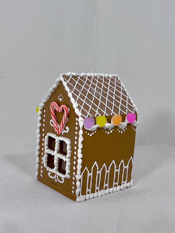 Gingerbread Ornaments Style Hand Painted Box House Christmas Decor Handmade