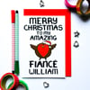 Fiance Christmas Card, Pesonalised Christmas Card Fiance