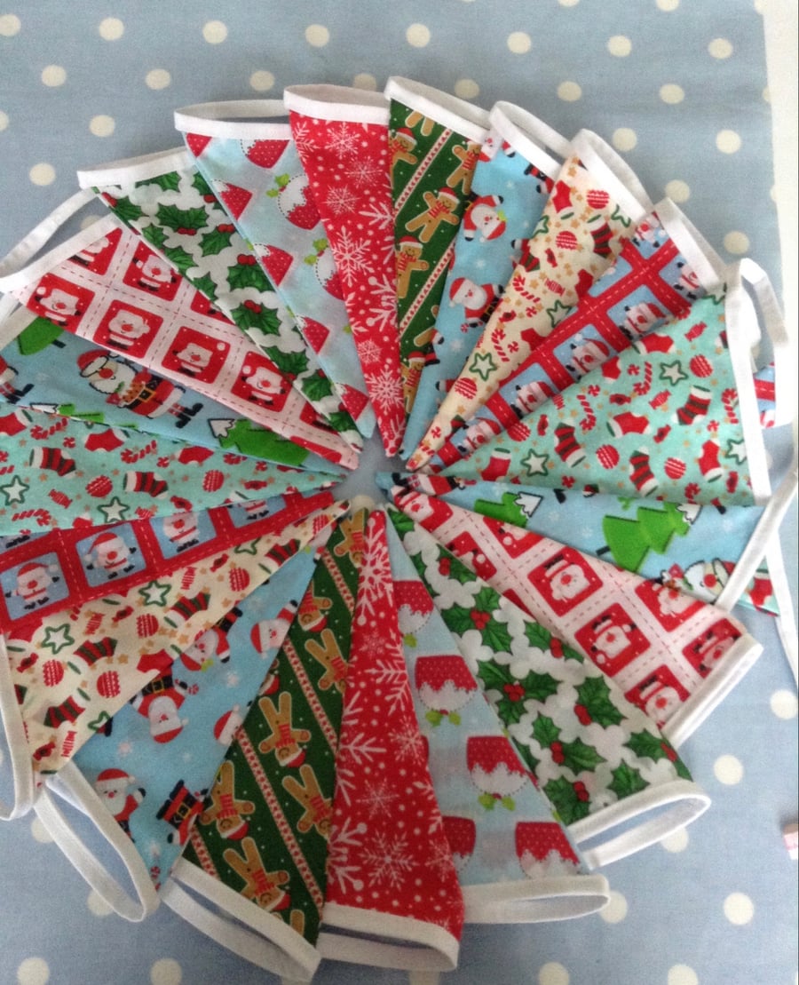 Children’s Christmas  bunting, cotton fabric bunting 