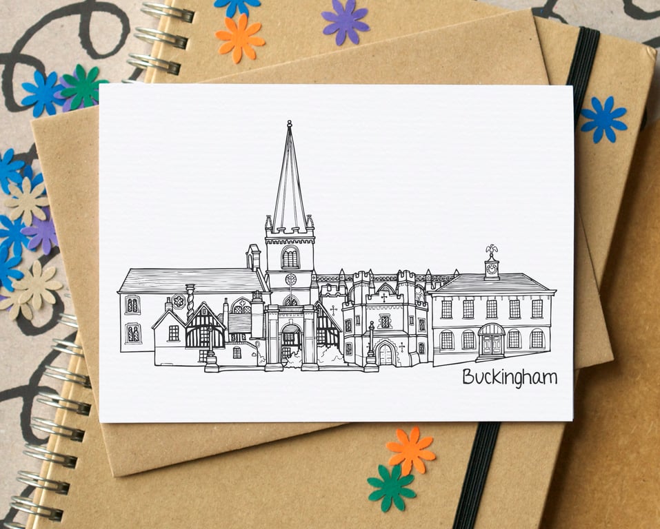 Buckingham Skyline Greetings Card