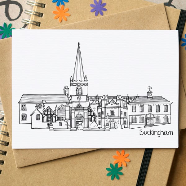 Buckingham Skyline Greetings Card