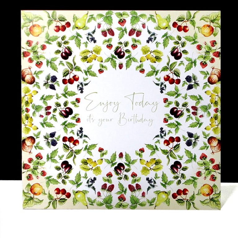 Enjoy your Birthday -British Fruit Orchard Valance Card 
