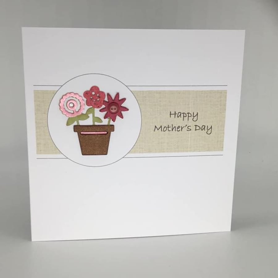 Handmade Mother’s Day card - plant pot