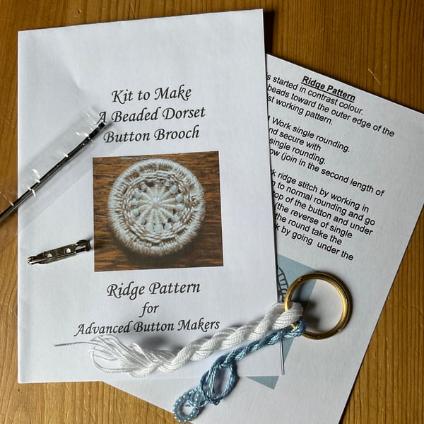 Kit for a Beaded Dorset Button Brooch, Ridge Design BR9