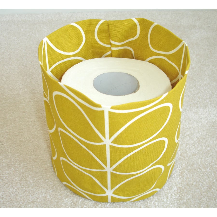 Toilet Roll Holder Loo Roll Storage Pot Basket Bathroom Kitchen Ochre Tidy