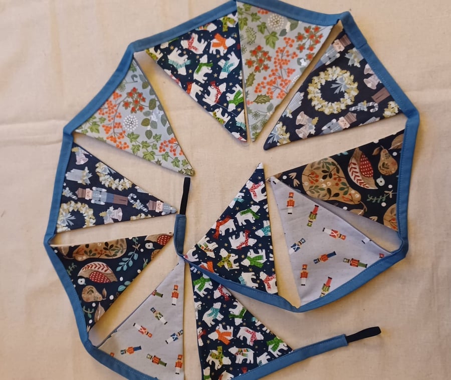 Christmas Bunting - Blues