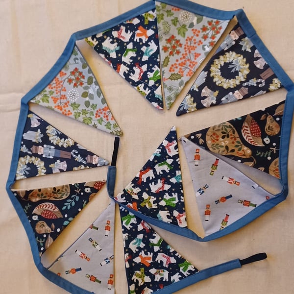 Christmas Bunting - Blues