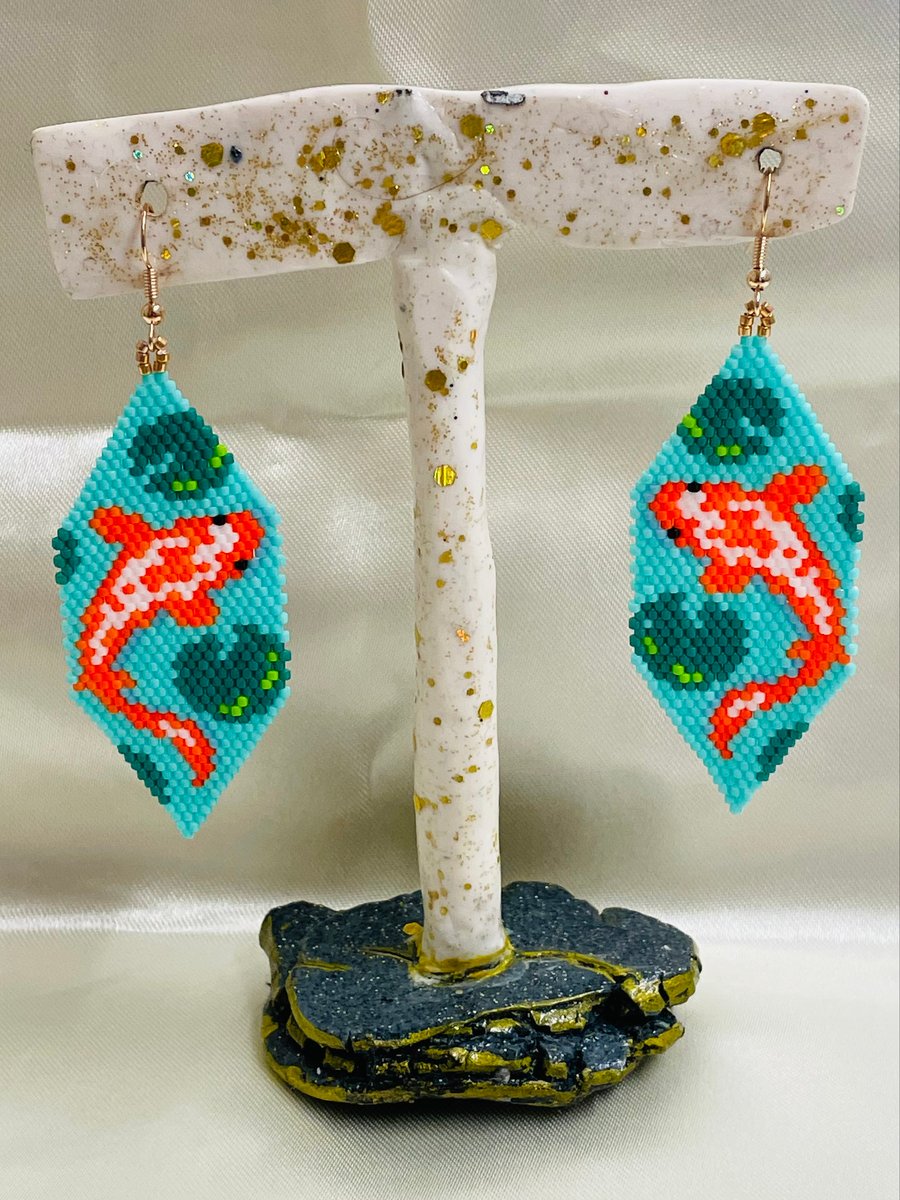 Koii Fish Bead Earrings 