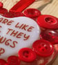 Handmade Fused Glass Mums Are Like Buttons Hanging Heart Picture Decoration - Image 7