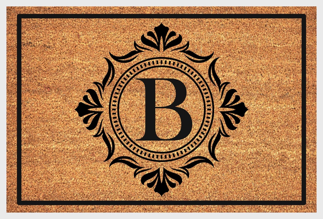 B Letter Door Mat - Monogram Letter B Welcome Mat - 3 Sizes