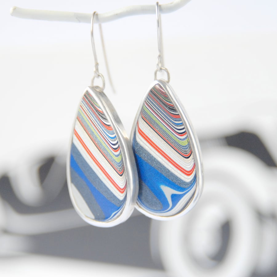 Ford fordite earrings - diagonal stripes