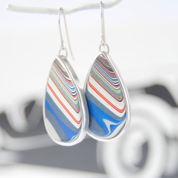 Ford fordite earrings - diagonal stripes