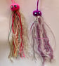 2 happy hand knitted jellyfish 