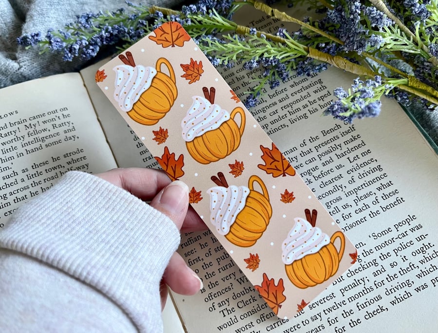 Pumpkin Spice Latte Bookmark.