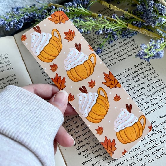 Pumpkin Spice Latte Bookmark.