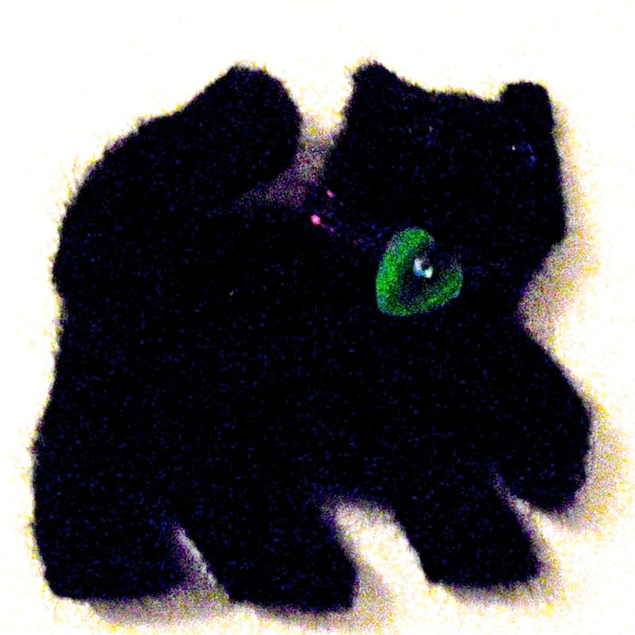 Lucky Black Cat Needle Felt Brooch