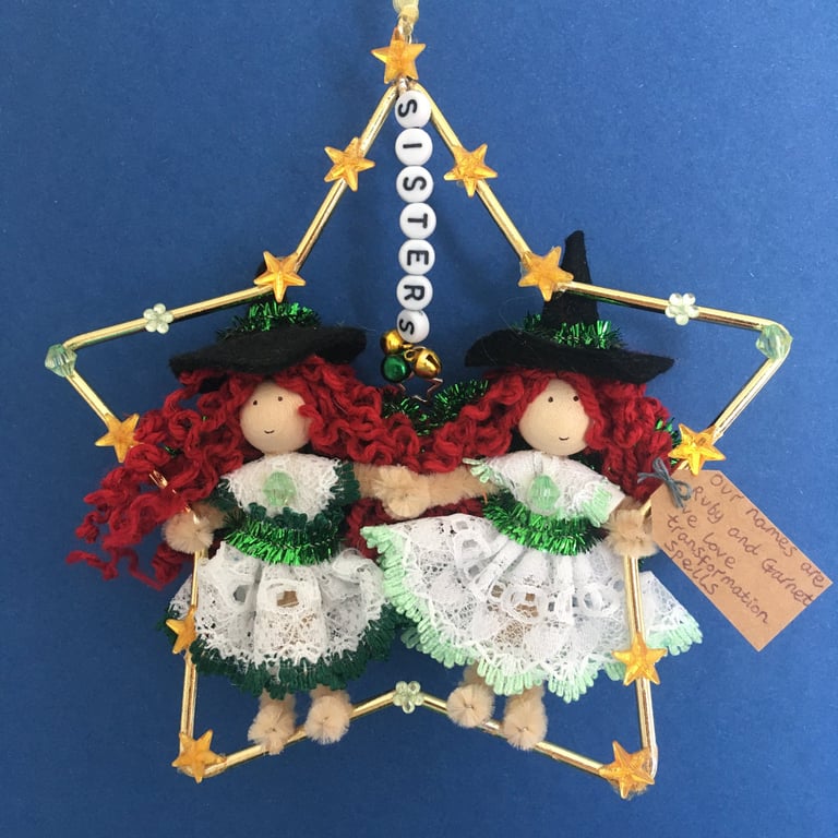 Sister Witch Fairy Doll Decoration, Fairy Core, Halloween Decoration