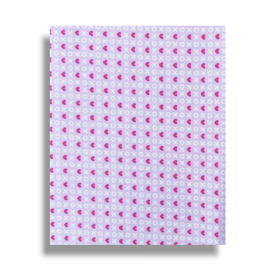 A4 Sheet of Fabric Backed Felt - Pink Hearts