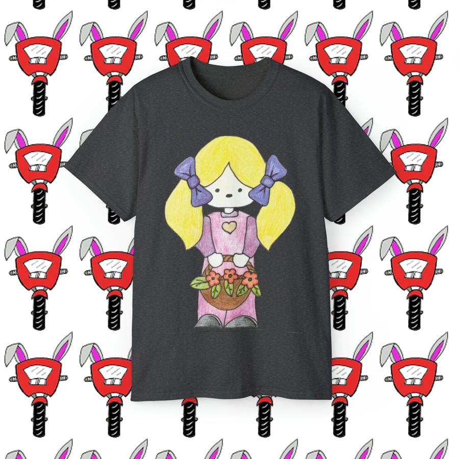 Cute Girl With Yellow Hair Unisex Ultra Cotton Tshirt by Bikabunny