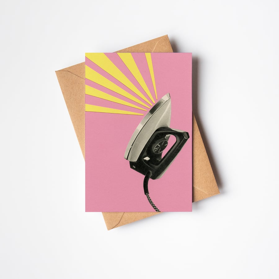 Mid Century Greetings Card - The Art of Ironing