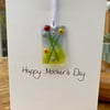 Fused glass summer stems Mother’s Day card