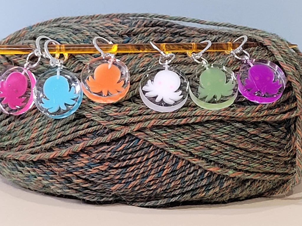 Series of "Under The Sea" Stitch Markers For Knitting and Crocheting (Set of 6).