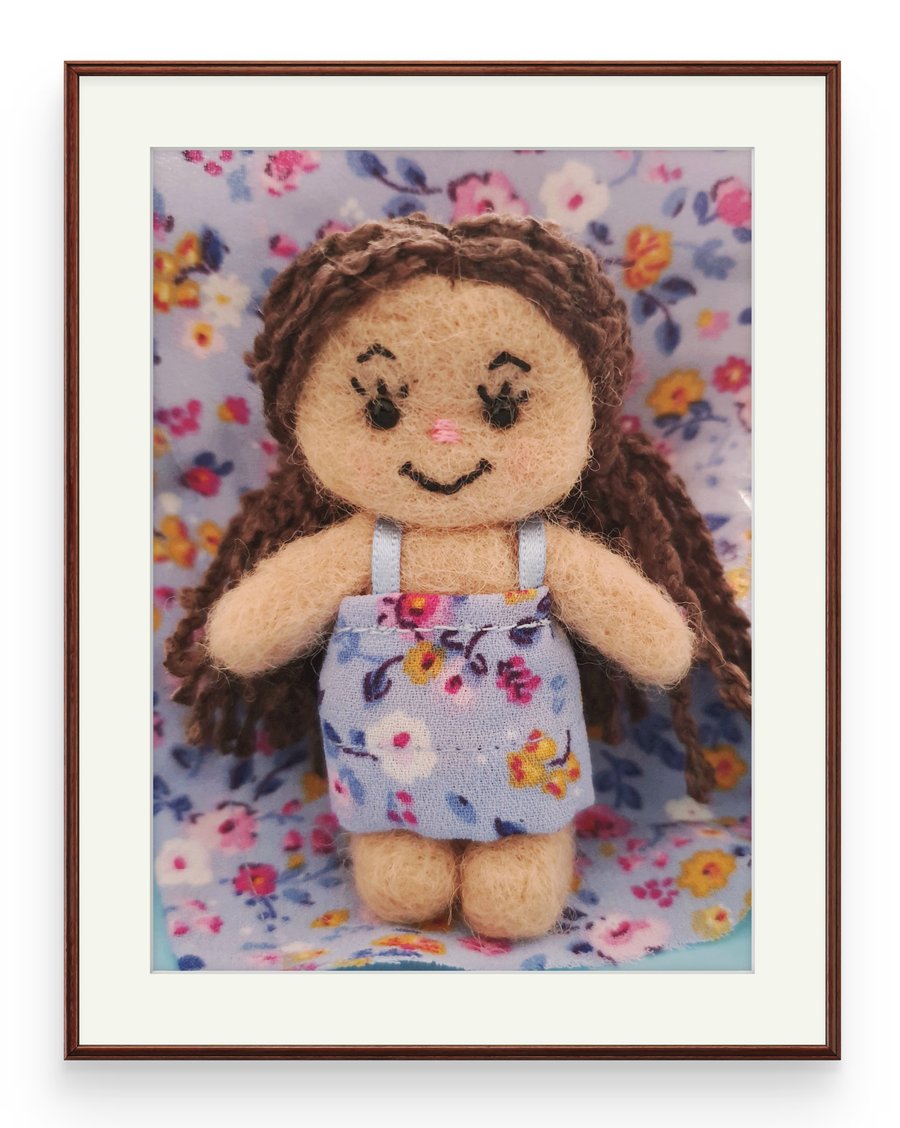 Tegan, 7cm One of a Kind needle felted doll. 10% goes to Animals Asia Charity. 