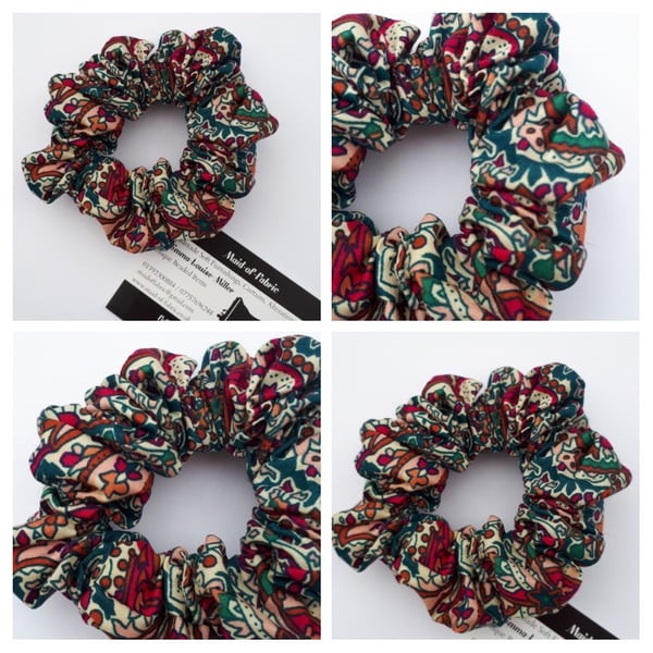 Scrunchie in cherry red pattern fabric. 3 for 2 offer