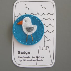 handmade felt seagull brooch