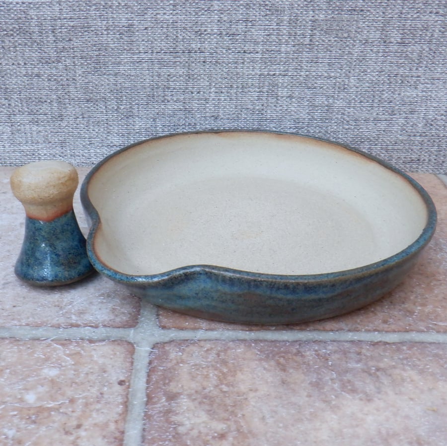 Pestle and mortar spice herb grinder stoneware pottery ceramic handmade thrown