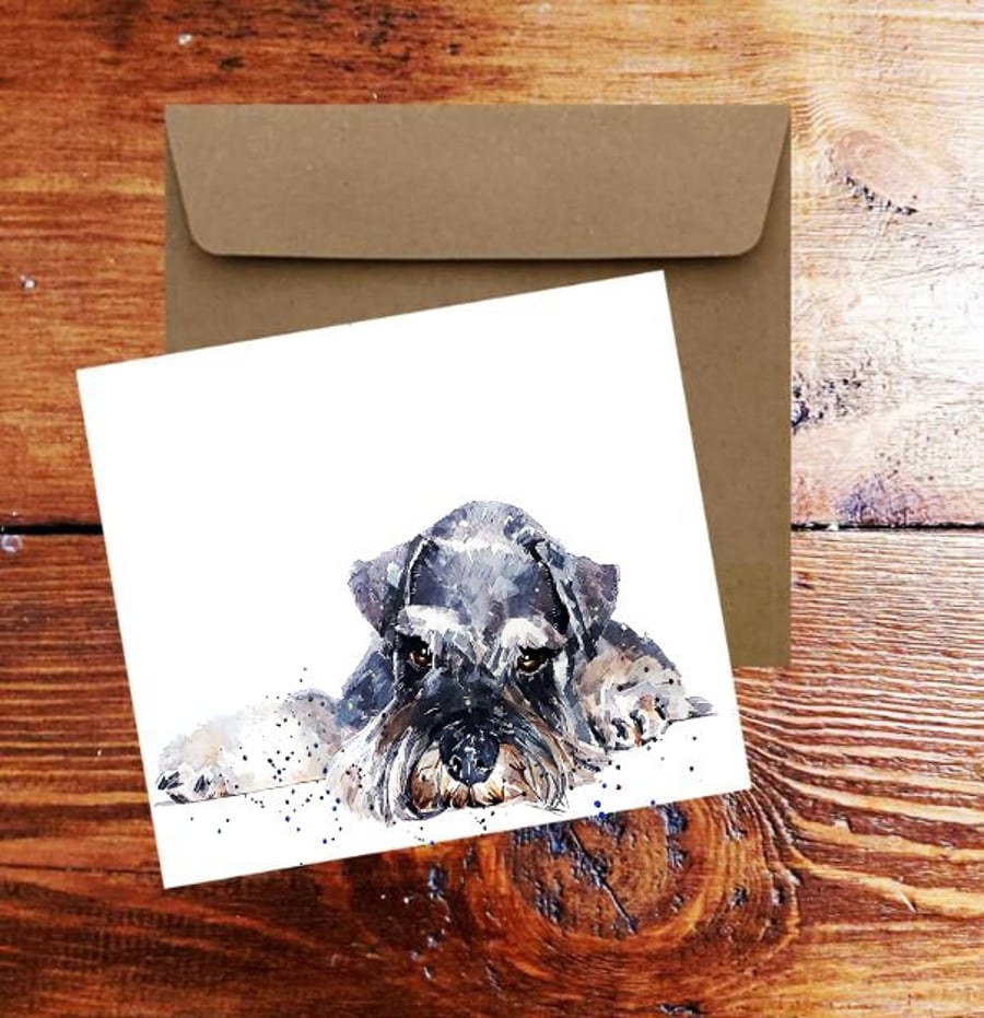 Schnauzer Passed Out Greeting Card . Schnauzer card,Schnauzer card,Schnauzer gre