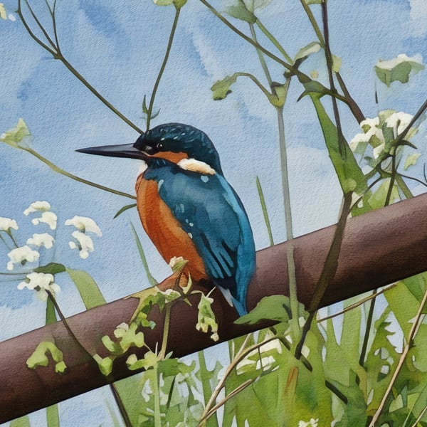 A4 Print Kingfisher Norfolk Fen 