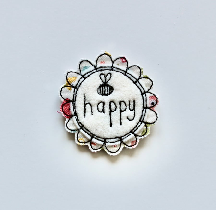 'Bee Happy' Handmade Magnet