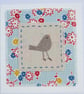 Little Bird hand-stitched miniature textile on card for birthday or, any day! - Image 2