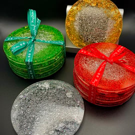 Sparkling Christmas coasters