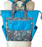 Back pack Water resistant and convertible with floral William Morris print