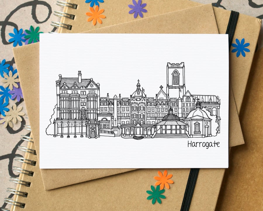 Harrogate Skyline Greetings Card